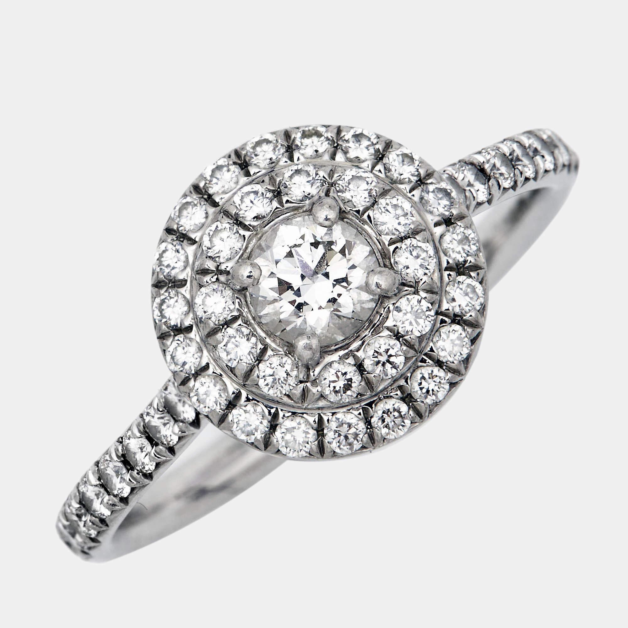 Women's Tiffany & Co. Soleste Diamonds Platinum Ring Size 49