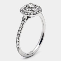 Tiffany & Co. Soleste Diamonds Platinum Ring Size 49