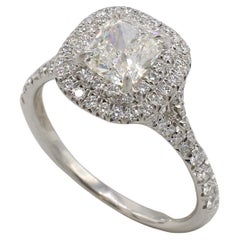 Tiffany & Co. Soleste Verlobungsring mit doppeltem Halo 0,76 Karat natürlichem Diamanten 