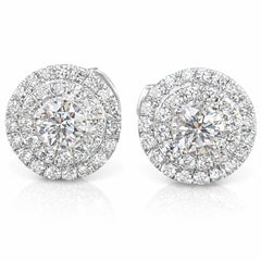 Tiffany & Co. Soleste Double Halo Diamond Stud Earrings