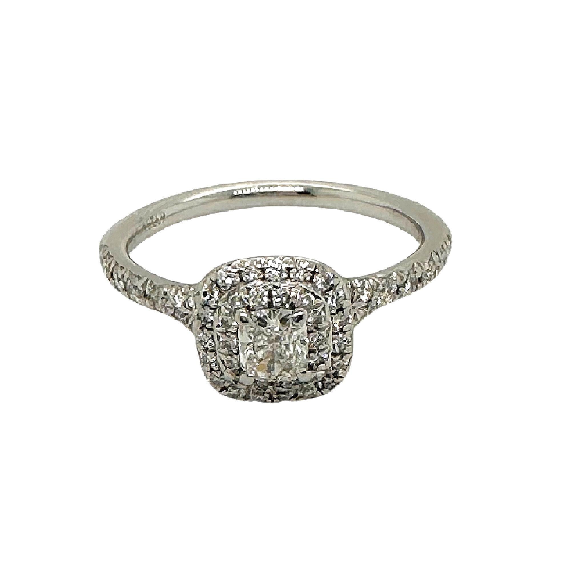Tiffany & Co., bague de fiançailles Soleste à double rangée de diamants taille coussin 0,54 carat en vente 14