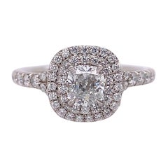 Tiffany & Co. Soleste Soleste Verlobungsring Platin mit 0,76 Karat Diamant im Doppel-Kissen-Schliff