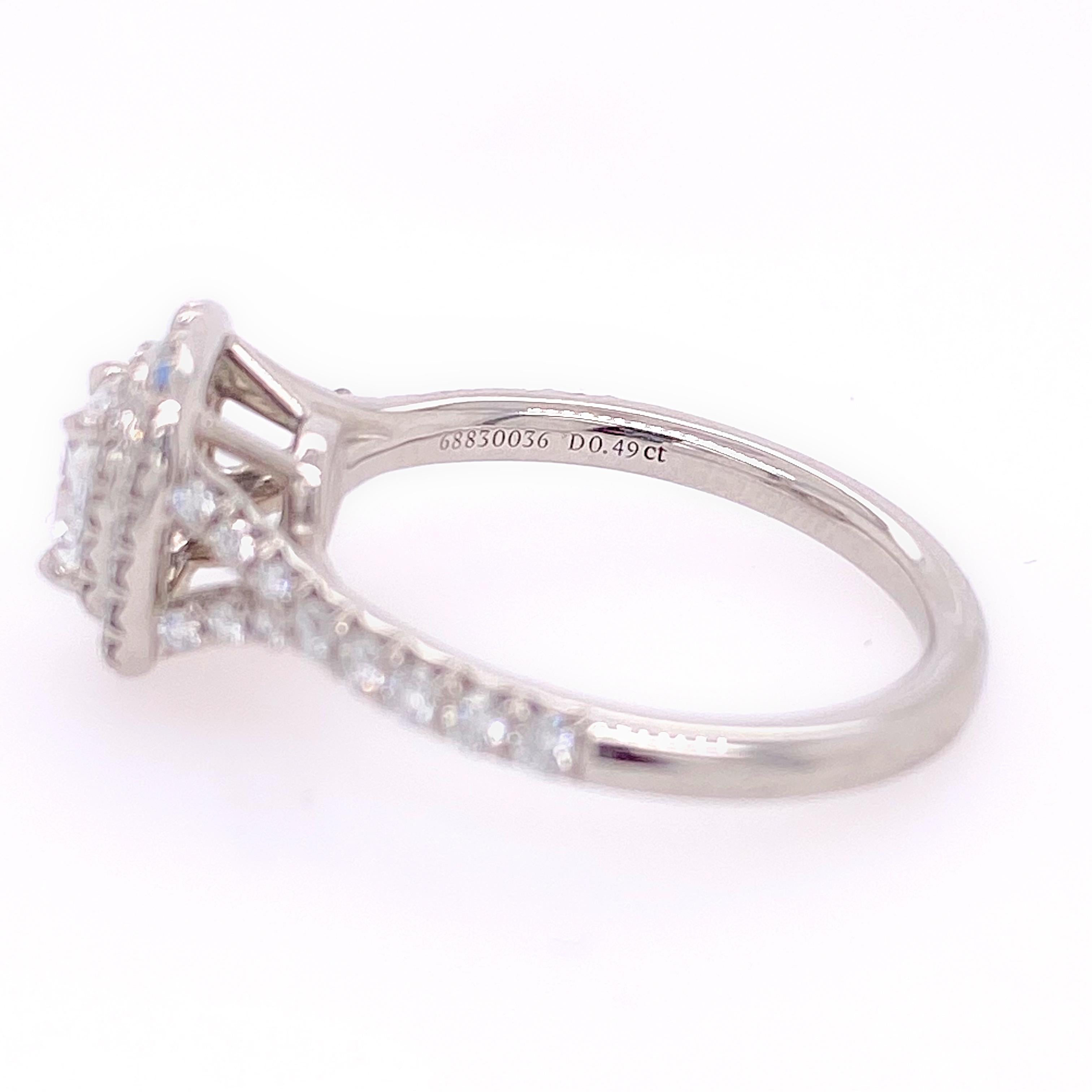 Tiffany & Co. Soleste Soleste Verlobungsring Platin mit 0,76 Karat Diamant im Doppel-Kissen-Schliff (Kissenschliff)