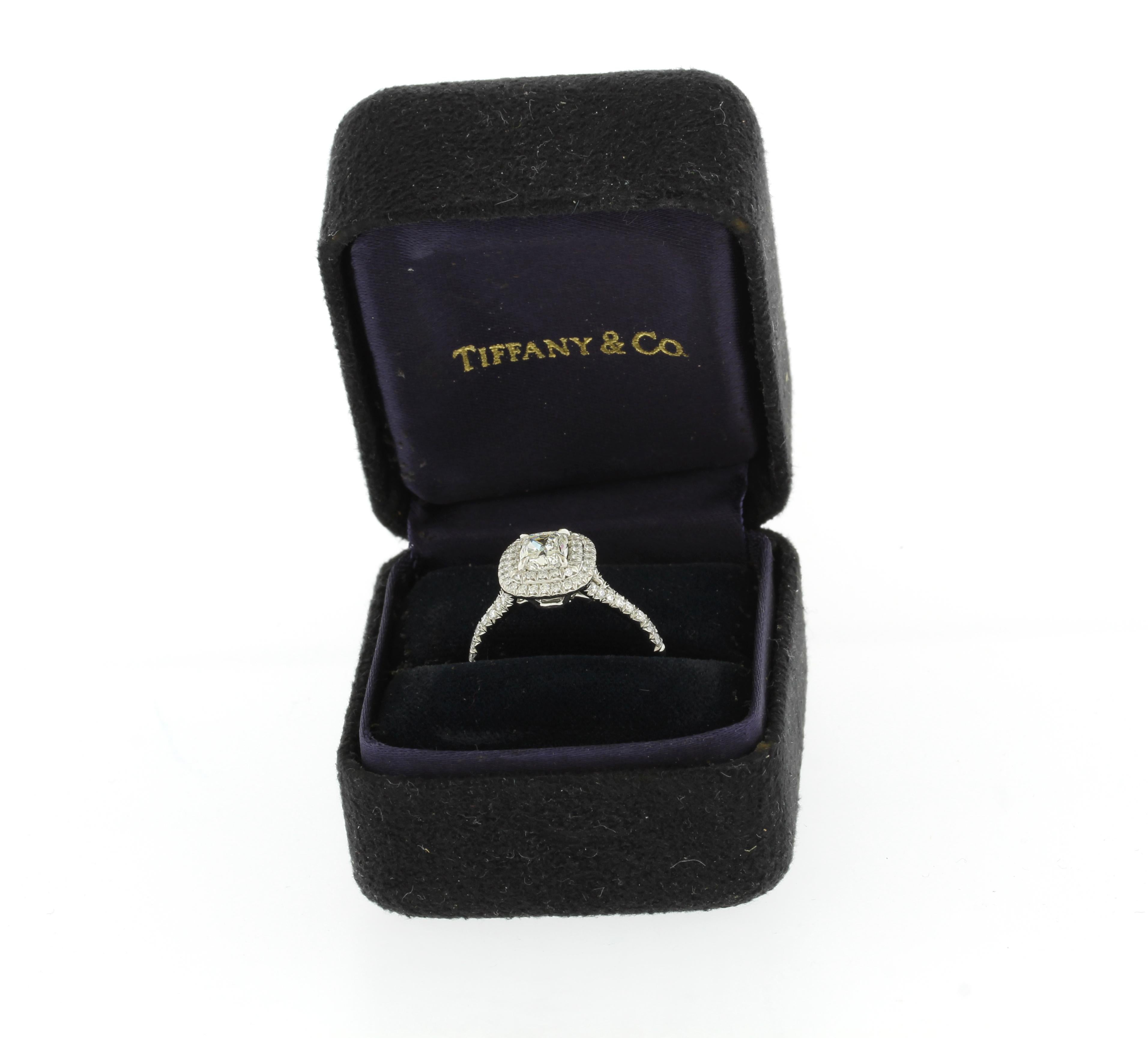 Anello di fidanzamento con diamanti a doppia fila Tiffany & Co. In condizioni ottime in vendita a Bethesda, MD