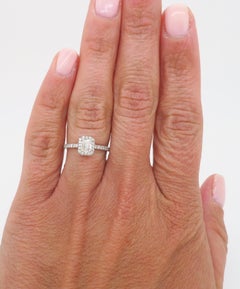 Tiffany & Co. Soleste Emerald-Cut Halo Engagement Ring Made in Platinum