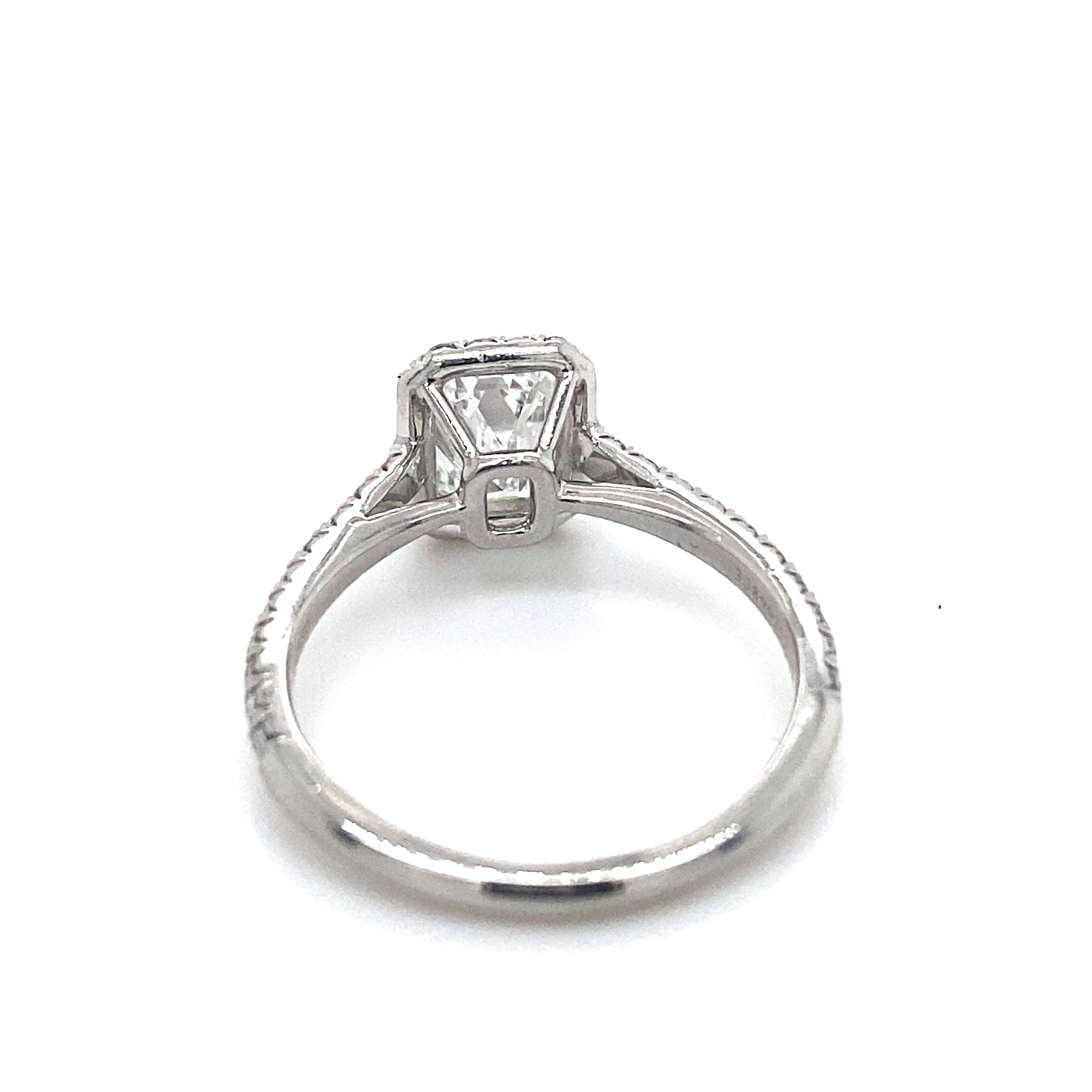 Tiffany & Co Soleste Emerald Diamond 1.01 Tcw E VVS1 Engagement Ring Plat GIA 7