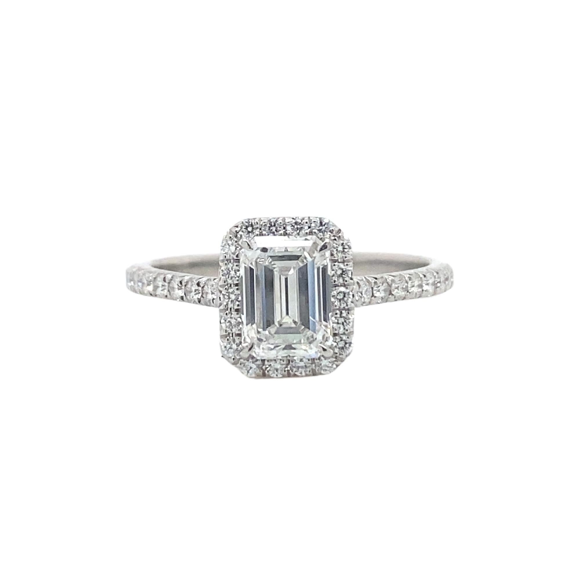 Women's or Men's Tiffany & Co Soleste Emerald Diamond 1.01 Tcw E VVS1 Engagement Ring Plat GIA