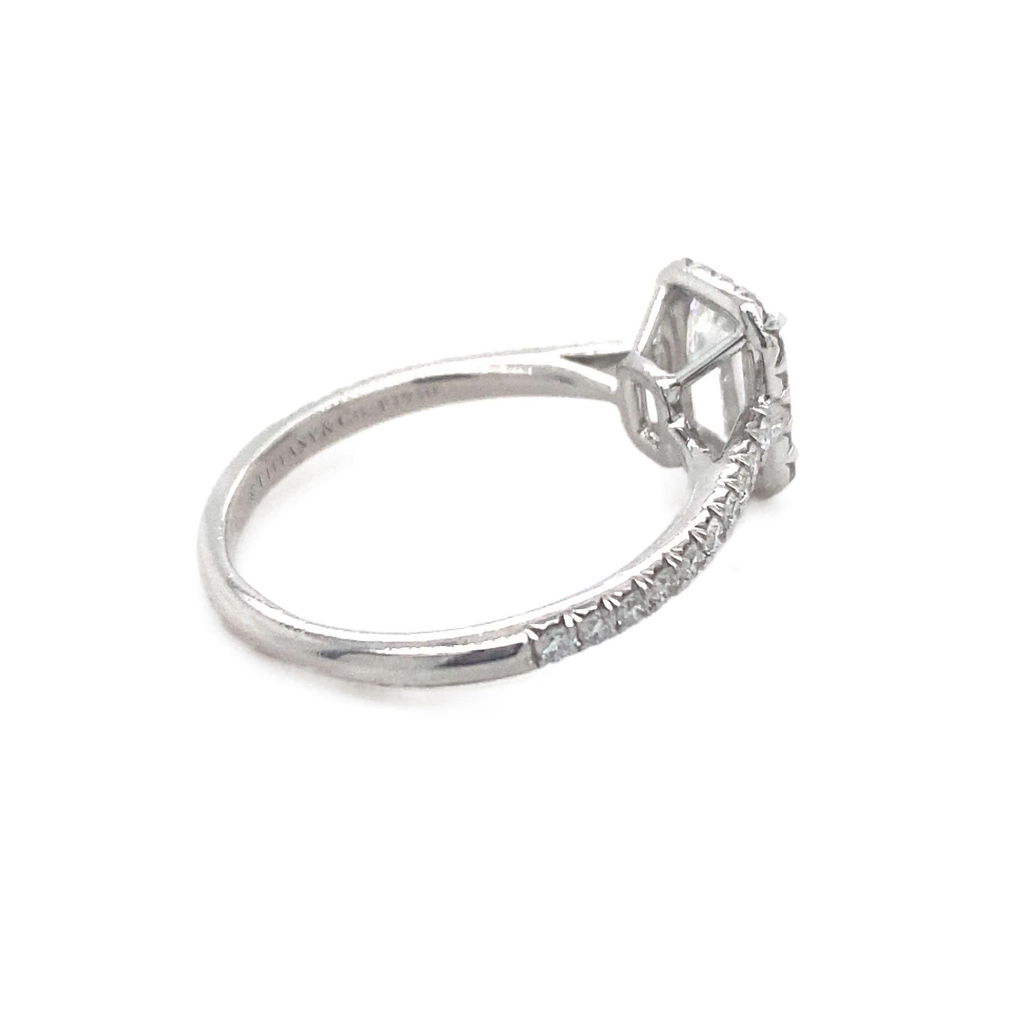 Tiffany & Co Soleste Emerald Diamond 1.01 Tcw E VVS1 Engagement Ring Plat GIA 1