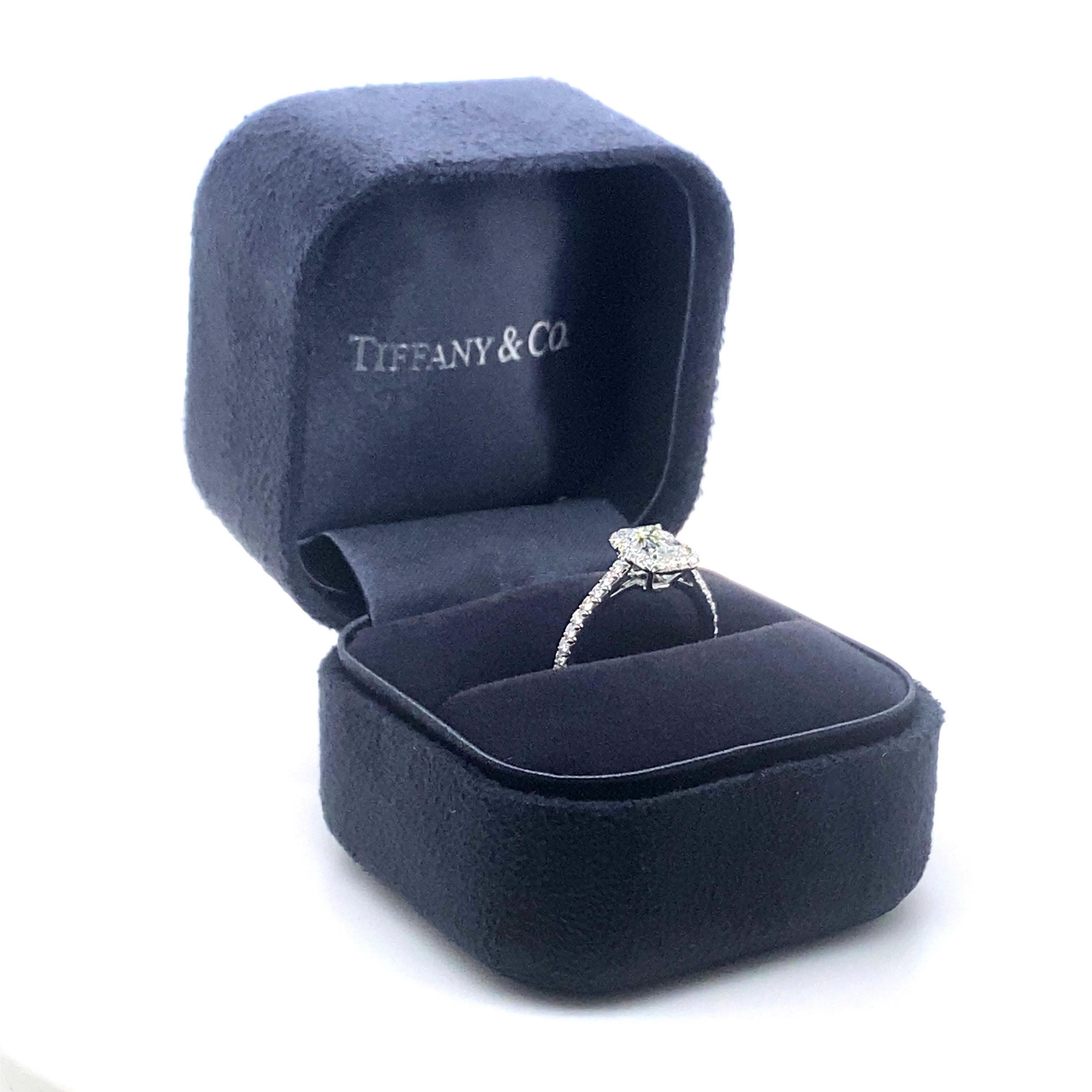 Tiffany & Co Soleste Emerald Diamond 1.01 Tcw E VVS1 Engagement Ring Plat GIA 3