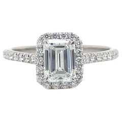 Tiffany & Co Soleste Emerald Diamond 1.01 Tcw E VVS1 Engagement Ring Plat GIA