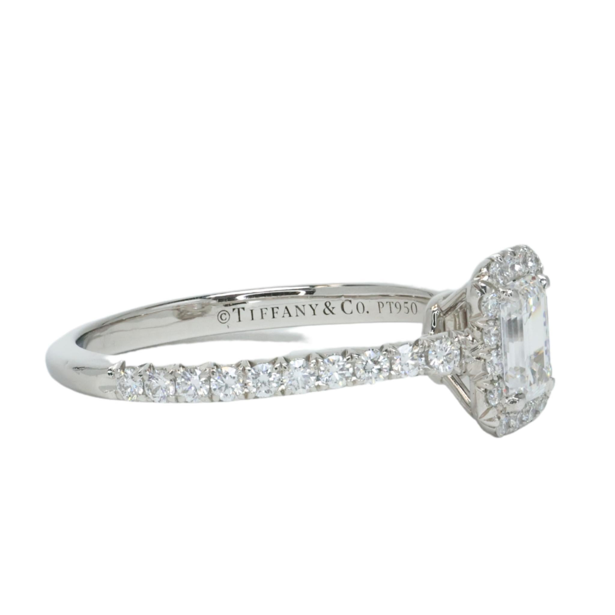 Modern Tiffany & Co. Soleste Engagement Ring 0.43 D VS1 Emerald Cut in Platinum For Sale