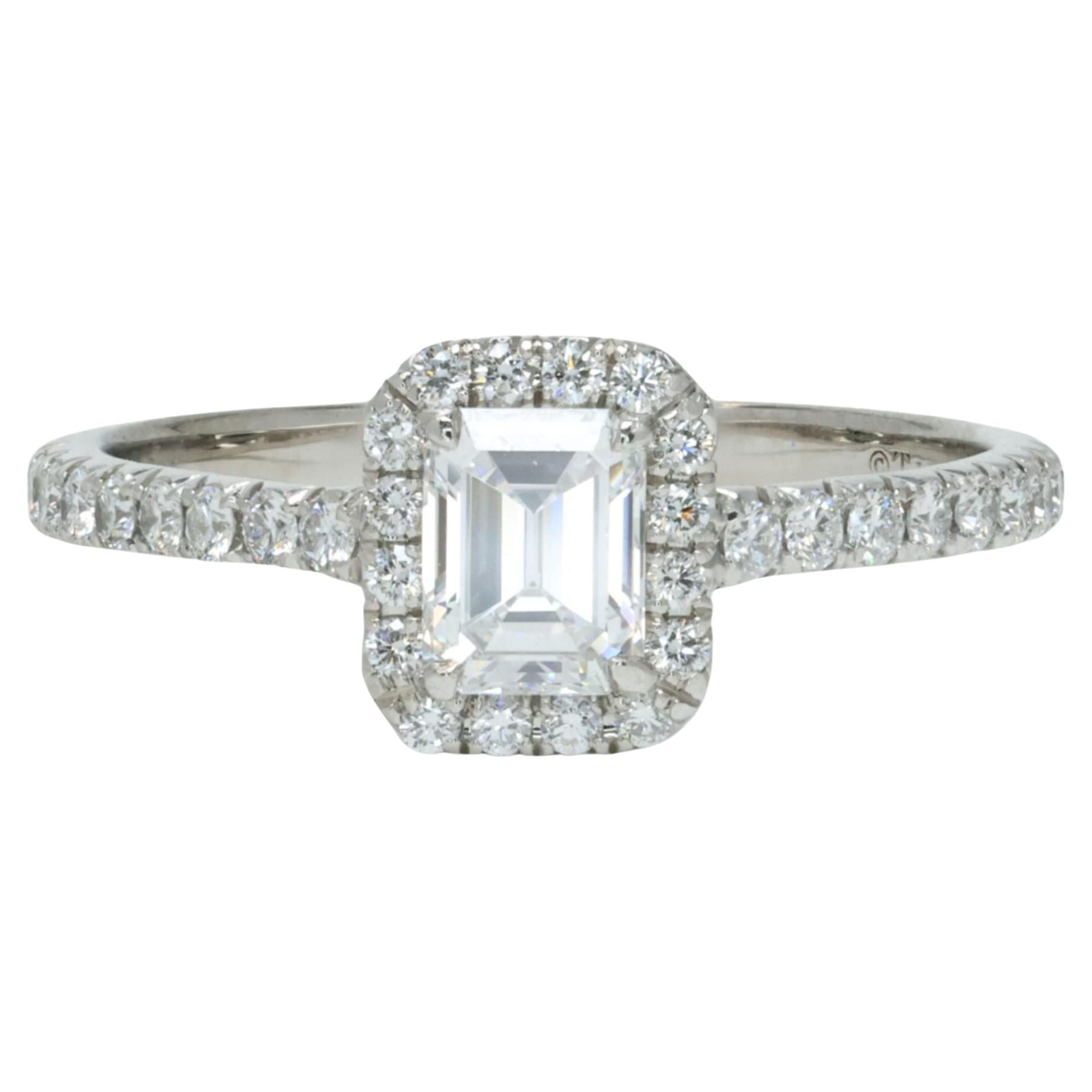 Tiffany & Co. Soleste Engagement Ring 0.43 D VS1 Emerald Cut in Platinum
