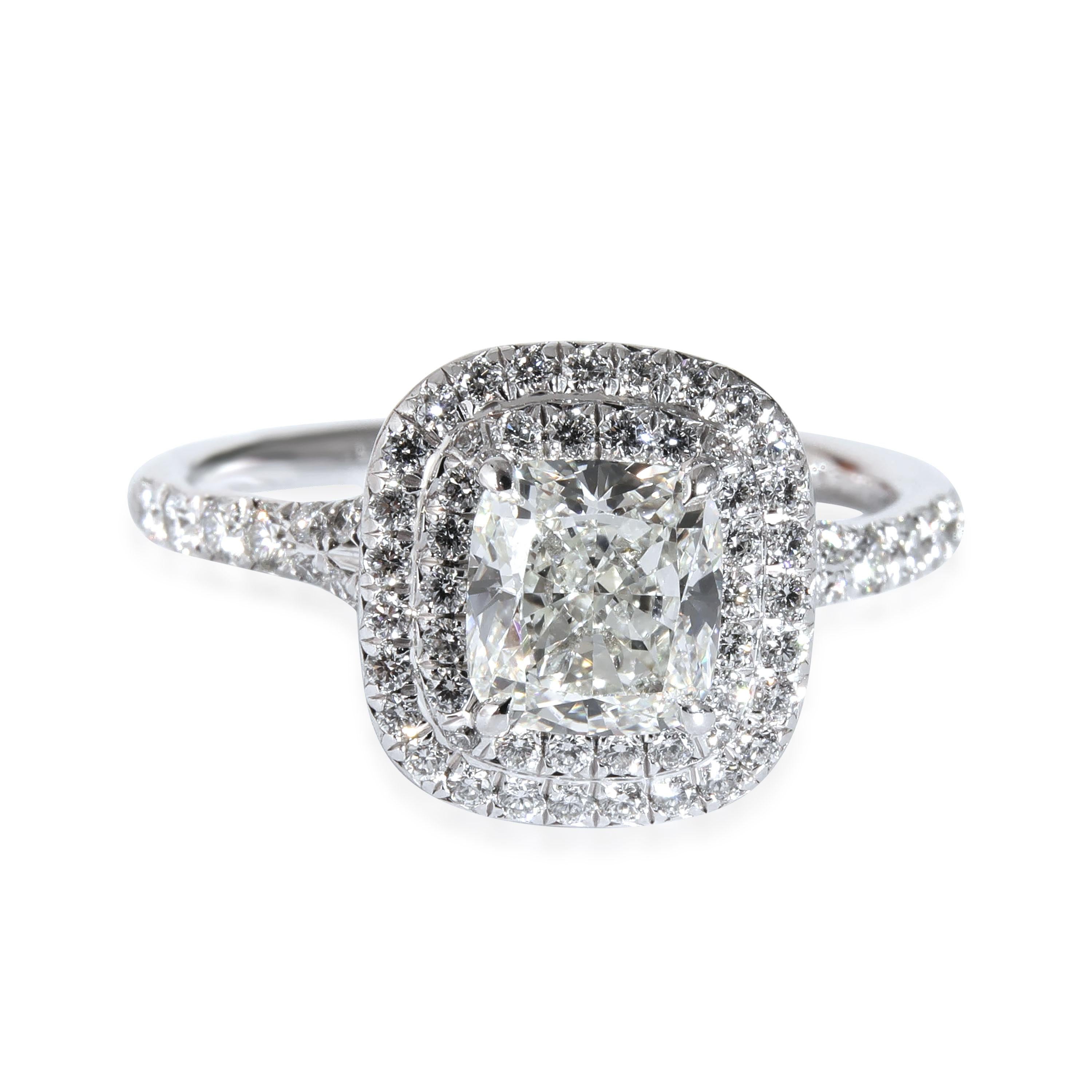 Tiffany & Co. Soleste Engagement Ring in Platinum H VVS2 1.5 Ctw In Excellent Condition For Sale In New York, NY