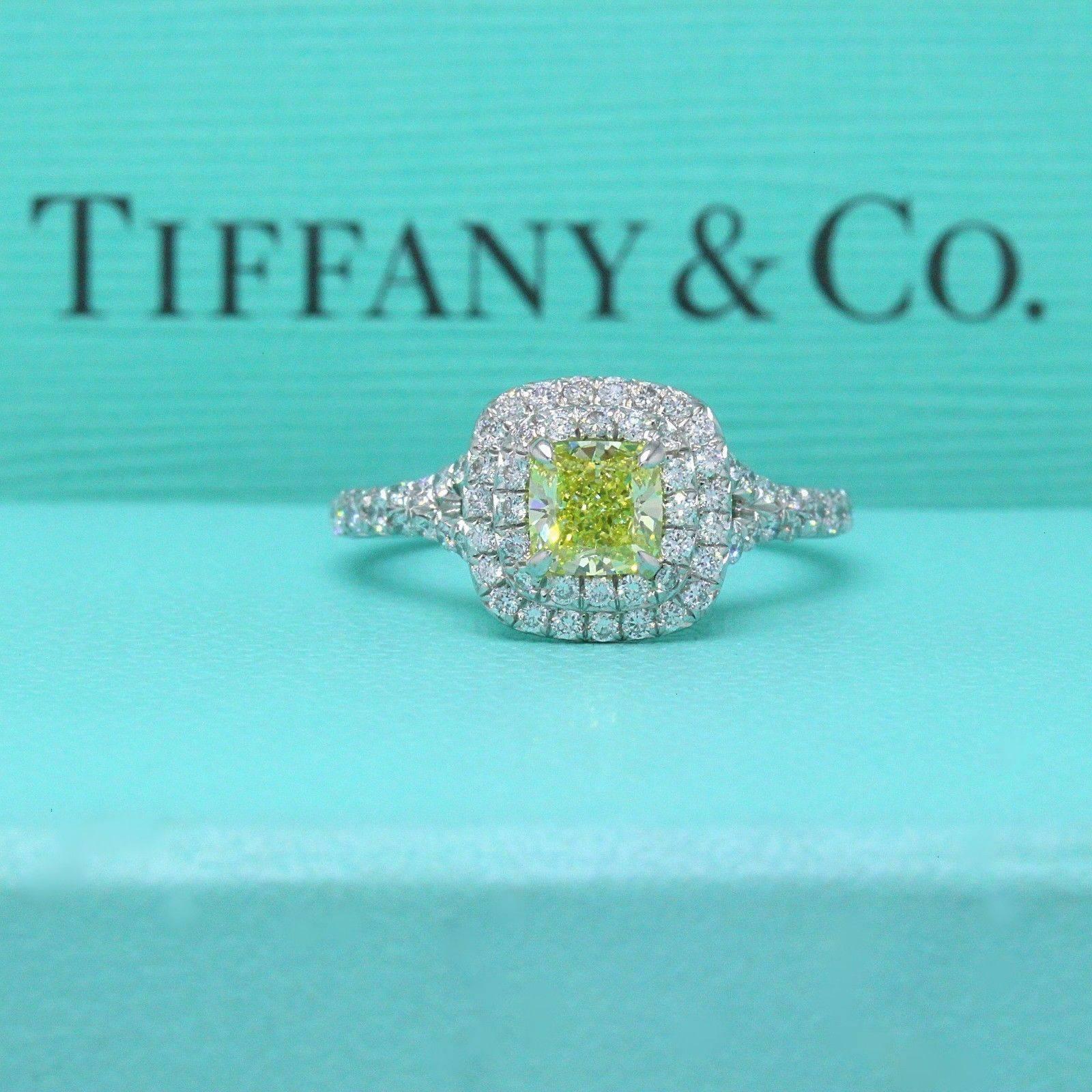 Tiffany & Co. Soleste Fancy Intense Yellow 0.97 Carat Diamond Engagement Ring 3