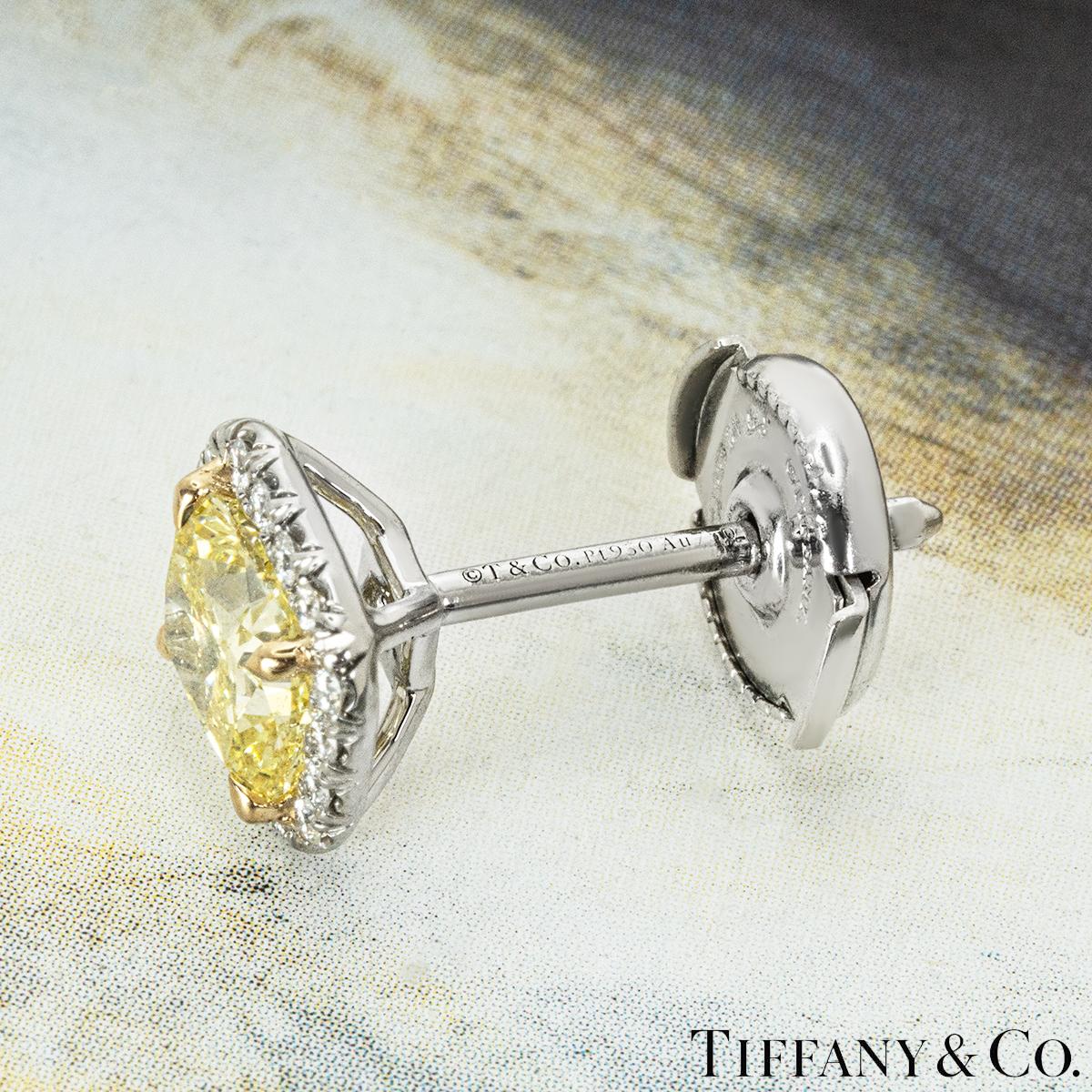 Tiffany & Co. Soleste Fancy Intense Yellow Cushion Cut Diamond Earrings 1.50ct T 4