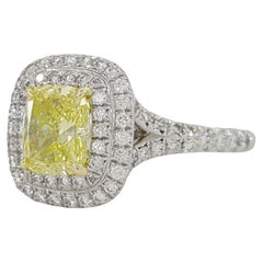 Tiffany & Co. Soleste Fancy Yellow Halo Diamond Engagement Ring