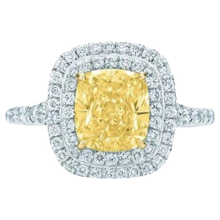 Tiffany and Co. Anello di fidanzamento Soleste Fancy Yellow Halo Diamond in  vendita su 1stDibs