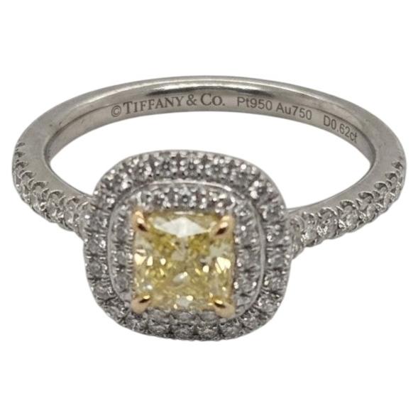 Tiffany & Co. Soleste Fancy Yellow Diamond Double Halo Engagement Ring