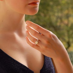 Tiffany & Co 'Soleste' Fancy Yellow Diamond Engagement Ring in Platinum and Gold