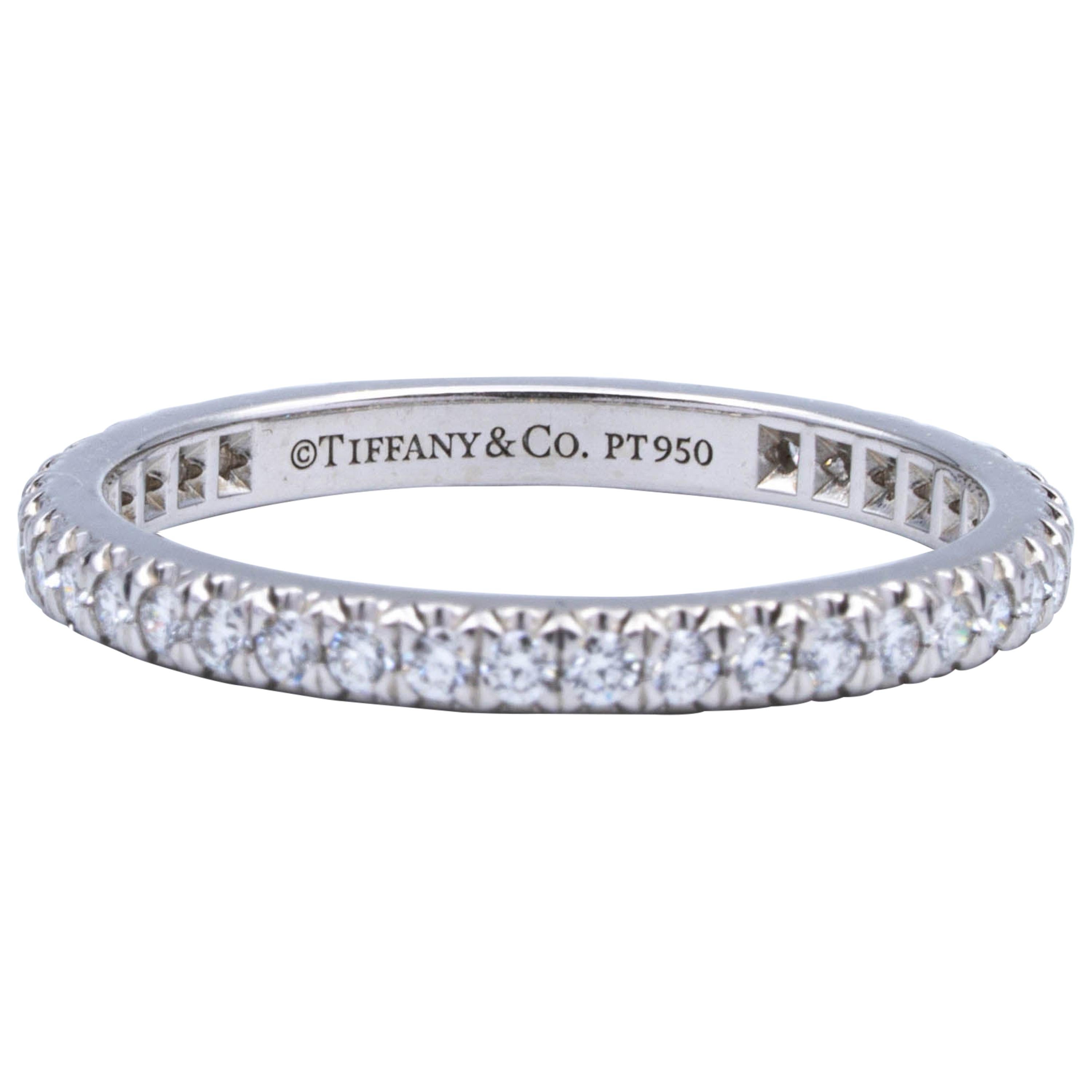 Tiffany & Co. Platinum Soleste Full Circle Diamond Band, 0.34 Ct Size 5.5 2mm