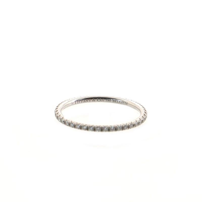 Round Cut Tiffany & Co. Soleste Full Eternity Band Ring 18K White Gold with Pave Diamonds