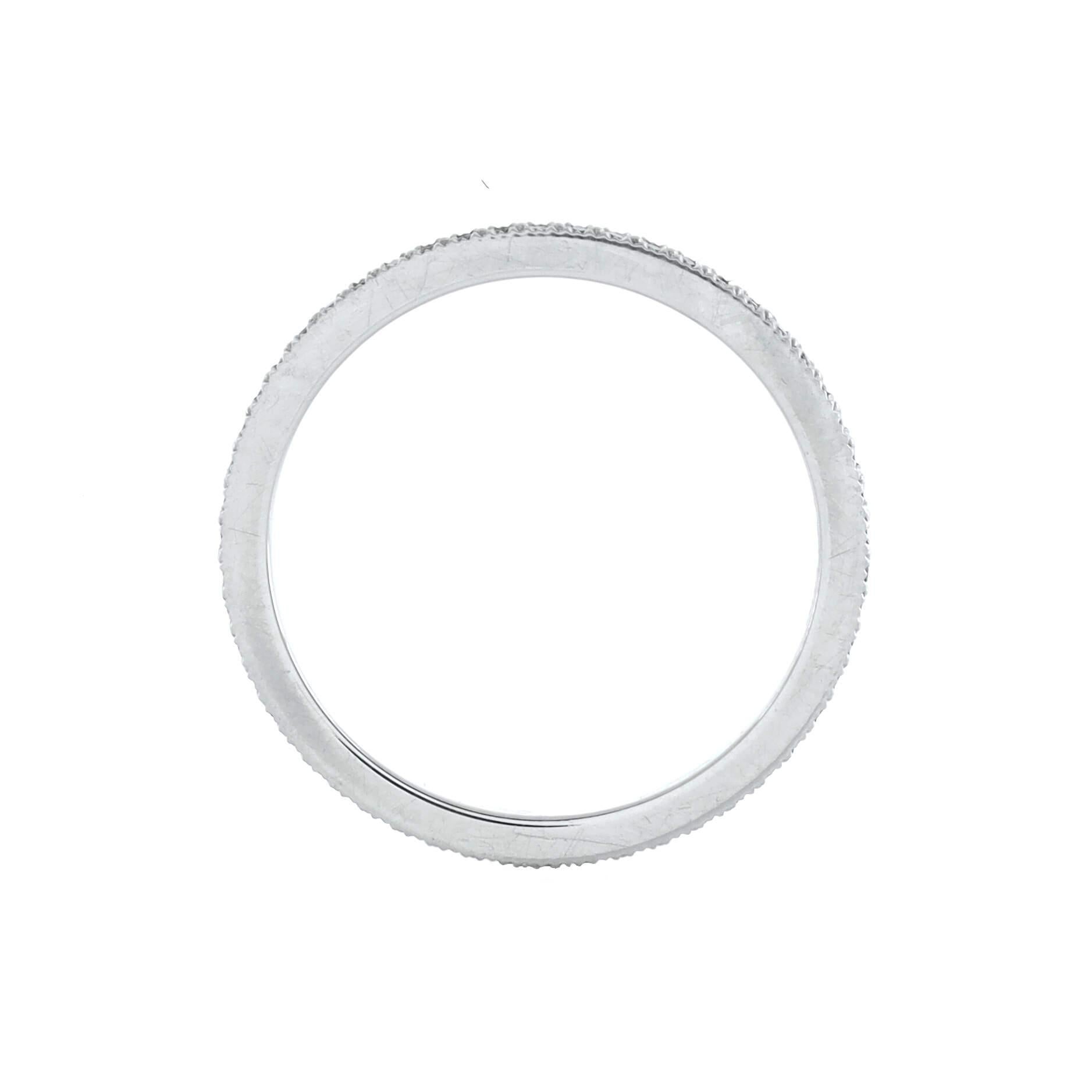 Condition: Very good. Moderate wear throughout.
Accessories: No Accessories
Measurements: Size: 5, Width: 1.50 mm
Designer: Tiffany & Co.
Model: Soleste Full Eternity Band Ring Platinum with Pave Diamonds
Exterior Color: Silver
Item Number: 201541/1