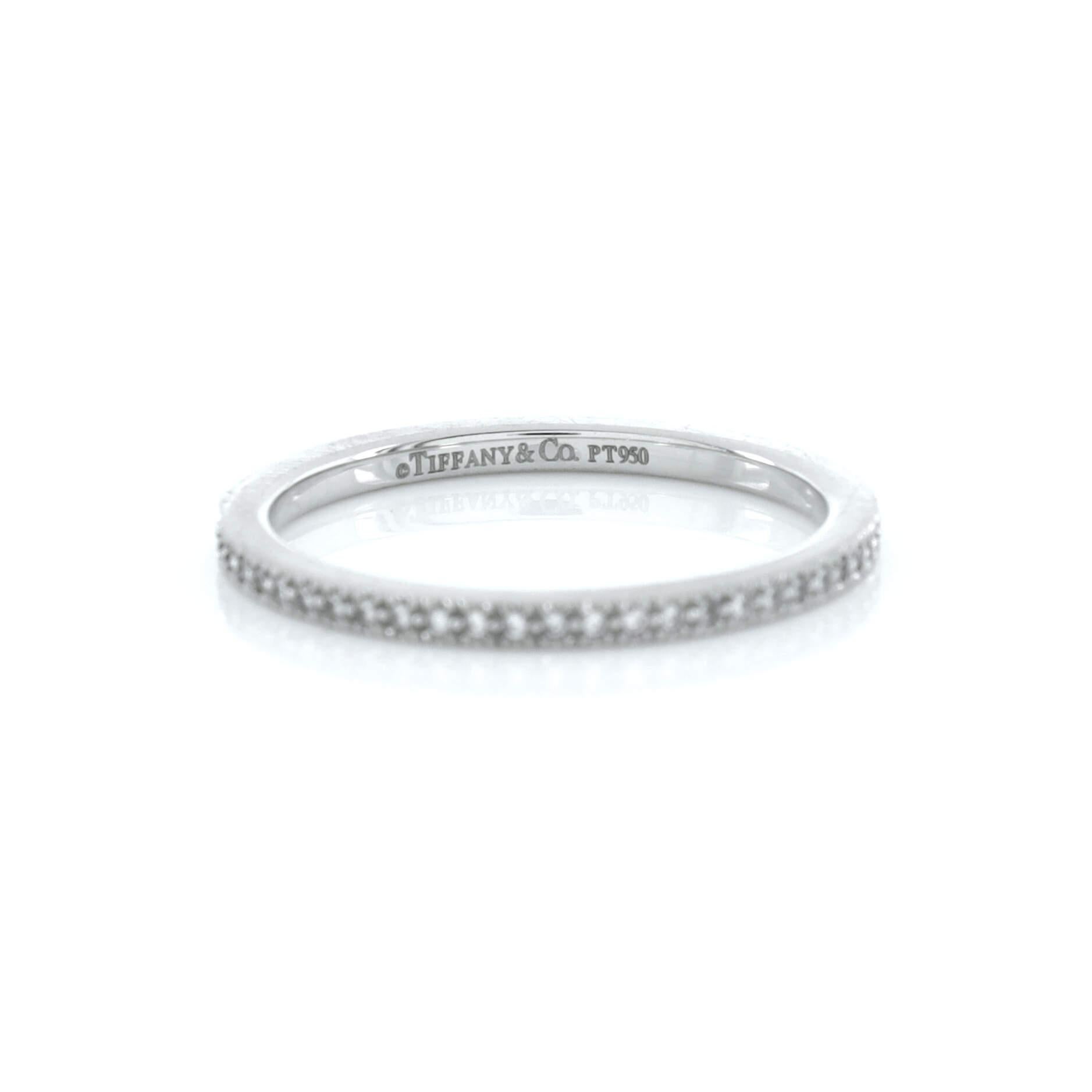 Women's Tiffany & Co. Soleste Full Eternity Band Ring Platinum with Pave Diamonds