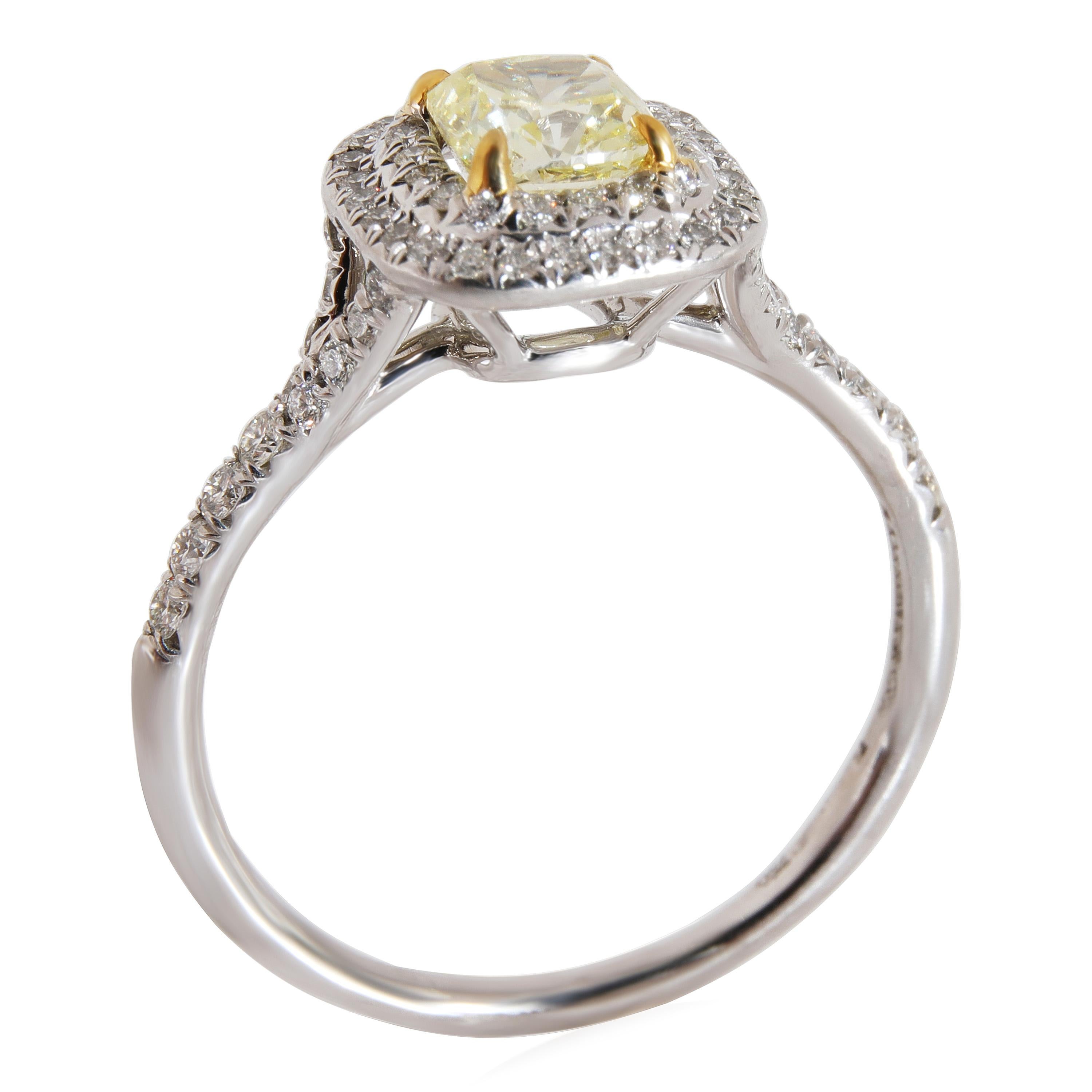 Women's Tiffany & Co. Soleste Halo Diamond Engagement Ring in 18k Yellow Gold 1.03 Ctw
