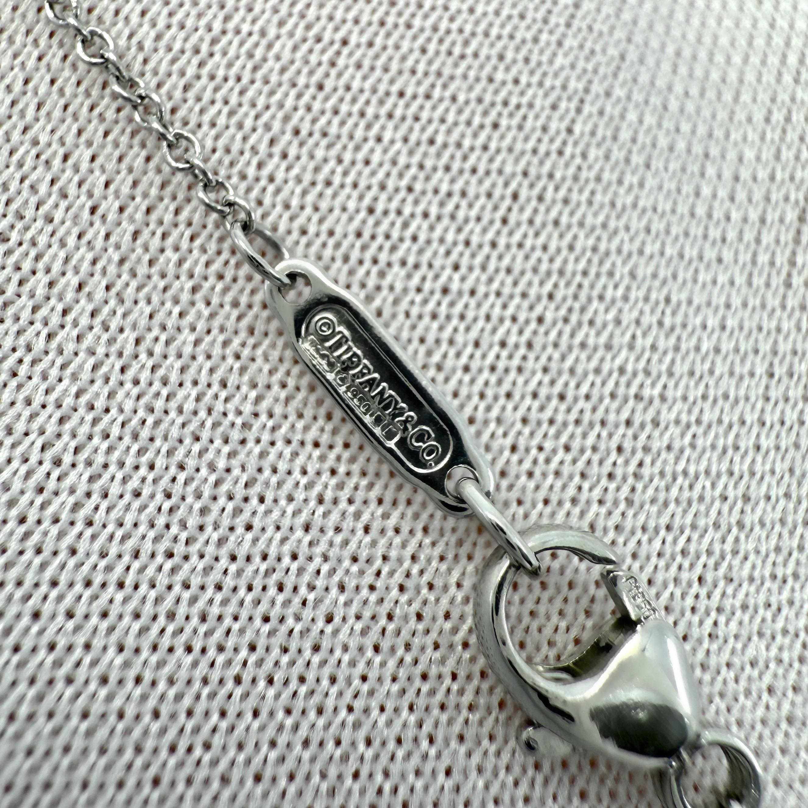 Tiffany & Co. Soleste Natural Round Diamond Halo VVS Platinum Pendant Necklace For Sale 2