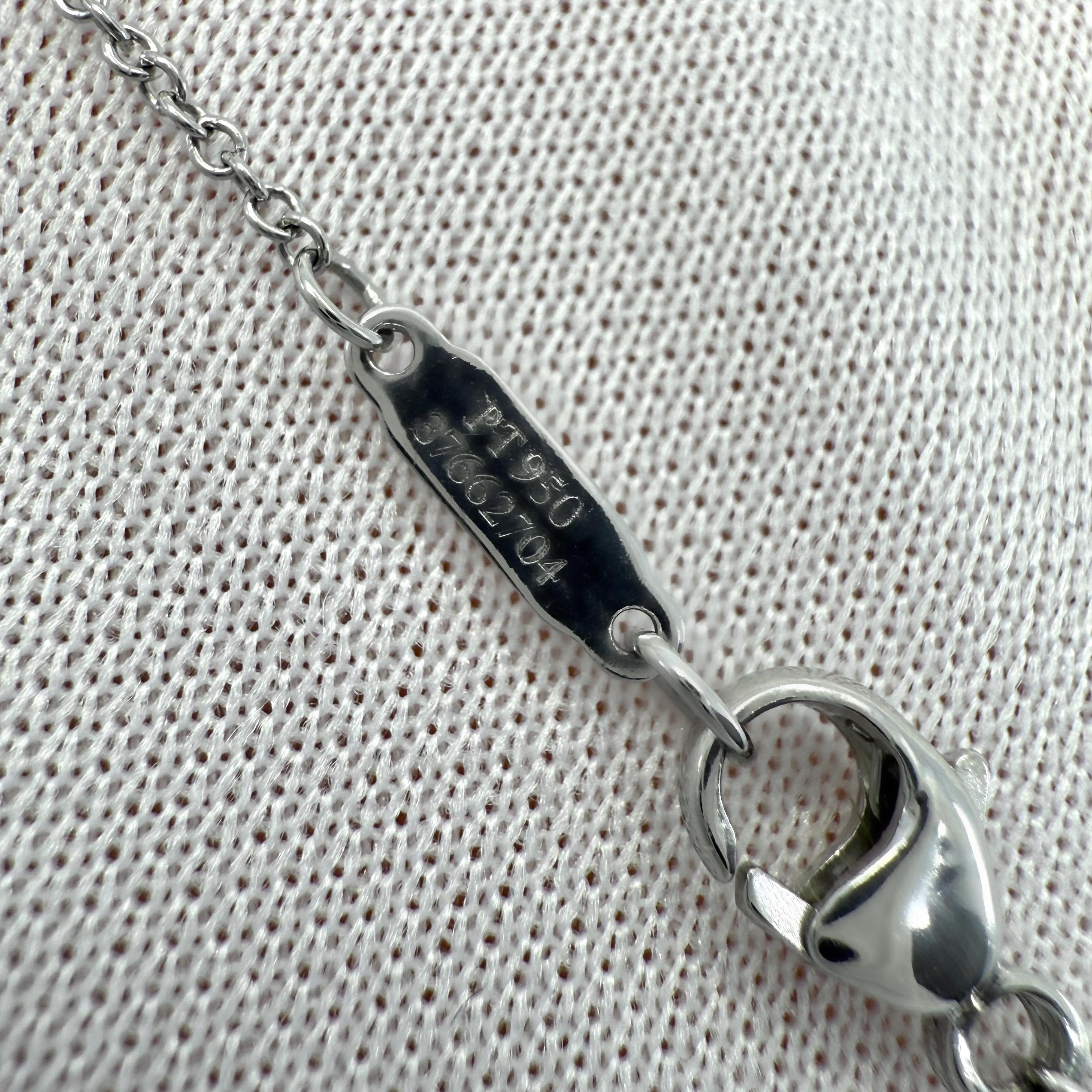 Tiffany & Co. Soleste Natural Round Diamond Halo VVS Platinum Pendant Necklace For Sale 3