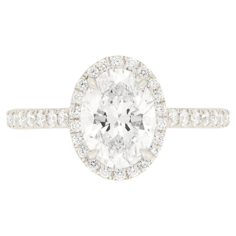 Anillo Halo de Diamantes Tiffany & Co Soleste Oval de 1,14 ct