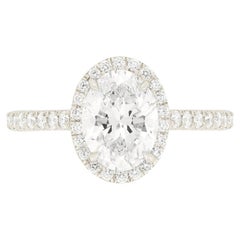 Tiffany & Co Soleste Oval 1.14ct Diamond Halo Ring