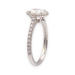 Tiffany & Co. Soleste Oval .61 cts Center Diamond Engagement Ring Platinum