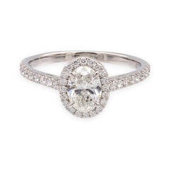 Tiffany & Co. Soleste Oval .88 cts total Diamond Engagement Ring Platinum H VVS2