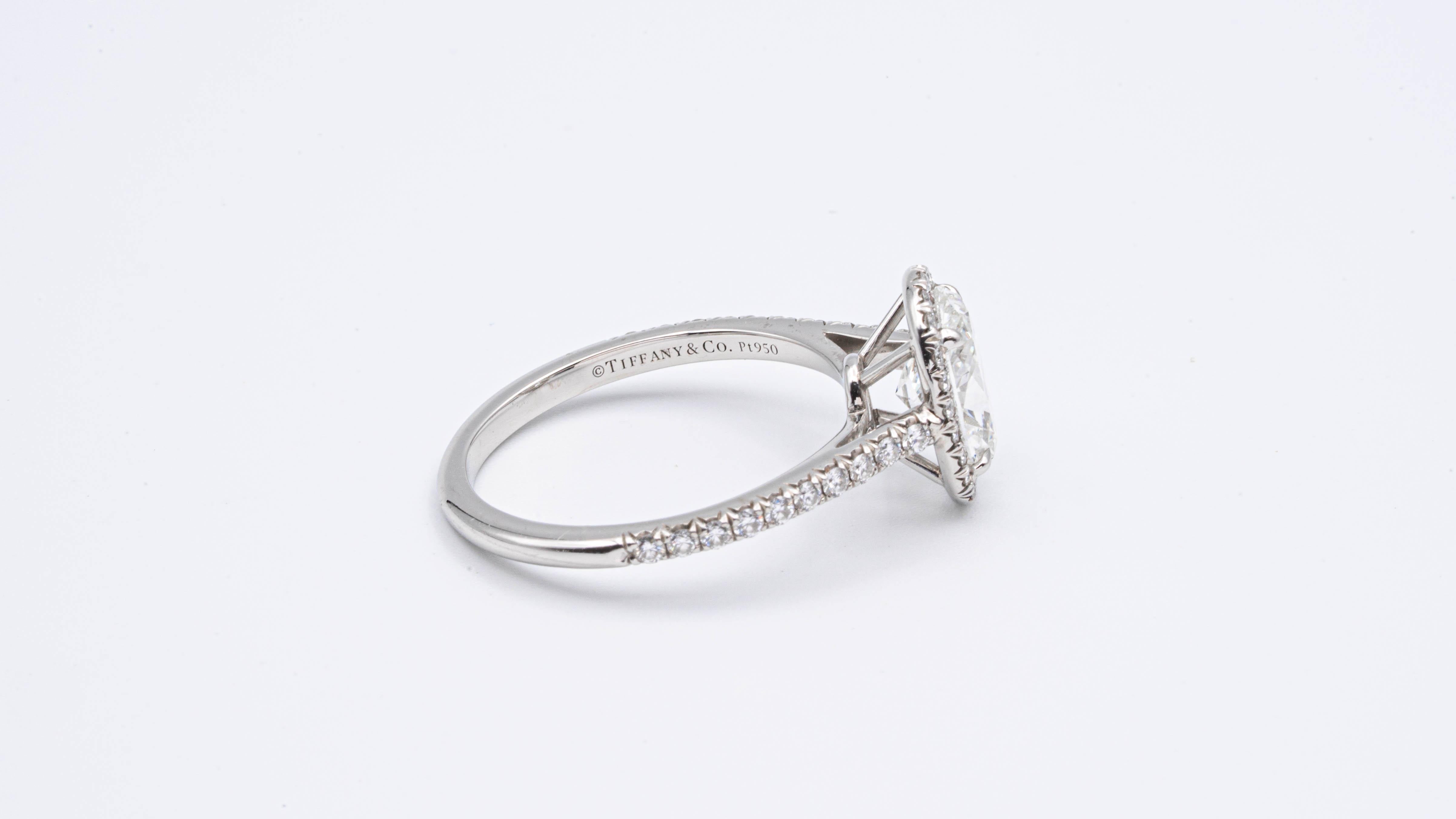Modern Tiffany & Co. Soleste Oval Engagement Ring 1.97 Carat total G VS1
