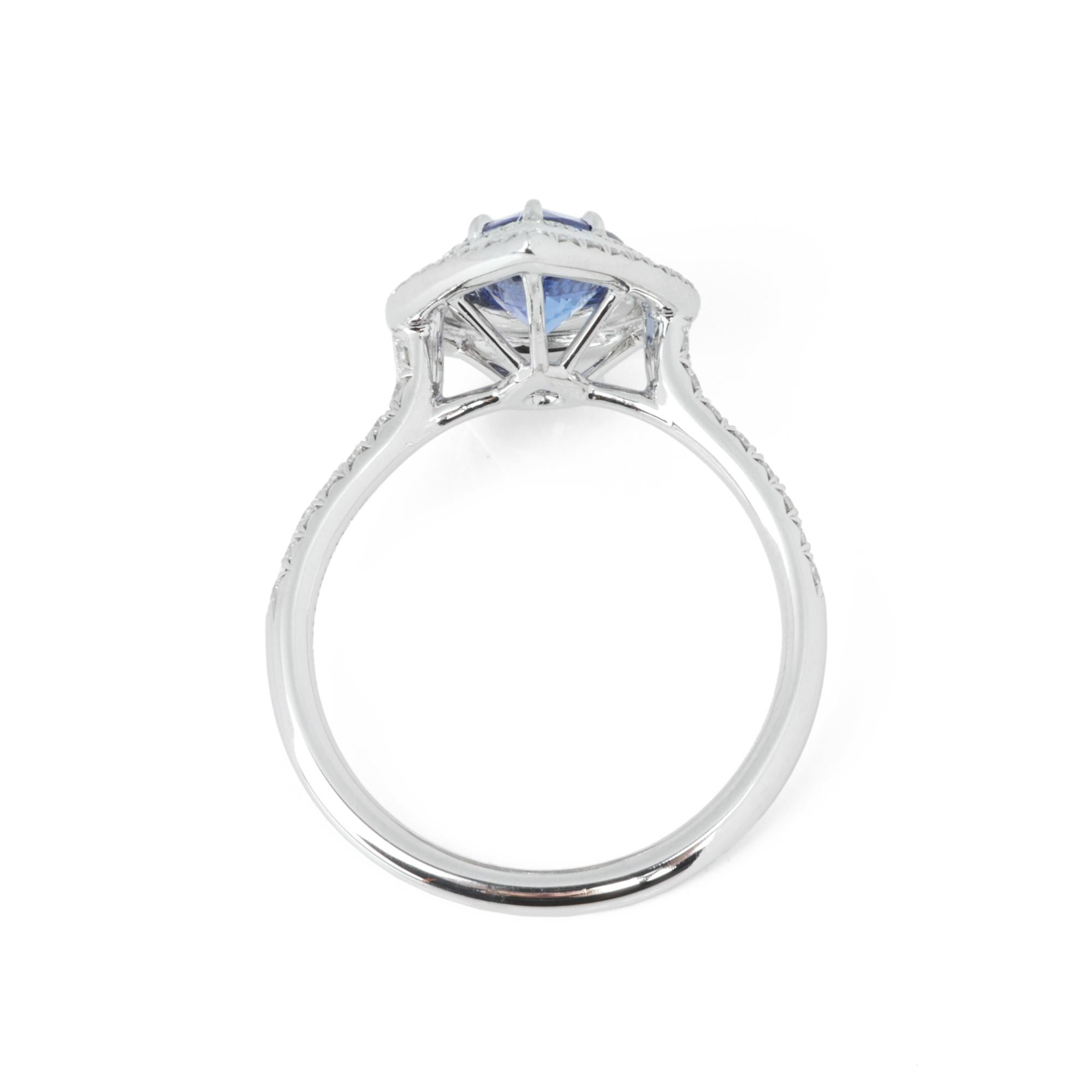 Tiffany & Co Soleste Pear Cut Tanzanite Ring In Excellent Condition For Sale In Bishop's Stortford, Hertfordshire