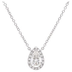 Tiffany & Co. "Soleste" Pear Shaped Diamond Pendant Necklace