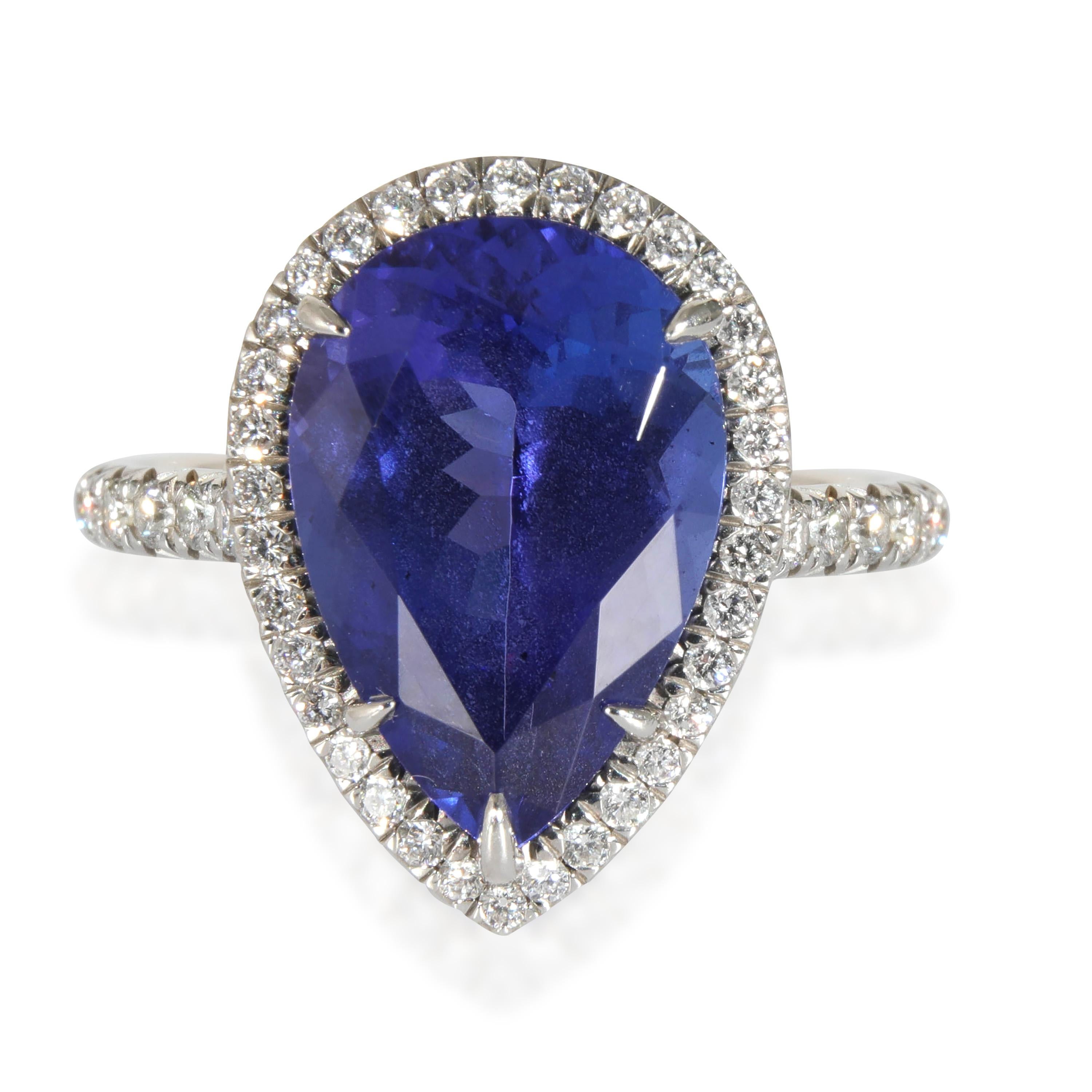 Tiffany & Co. Soleste Pear Tanzanite in Platinum 5.90 CT For Sale 1