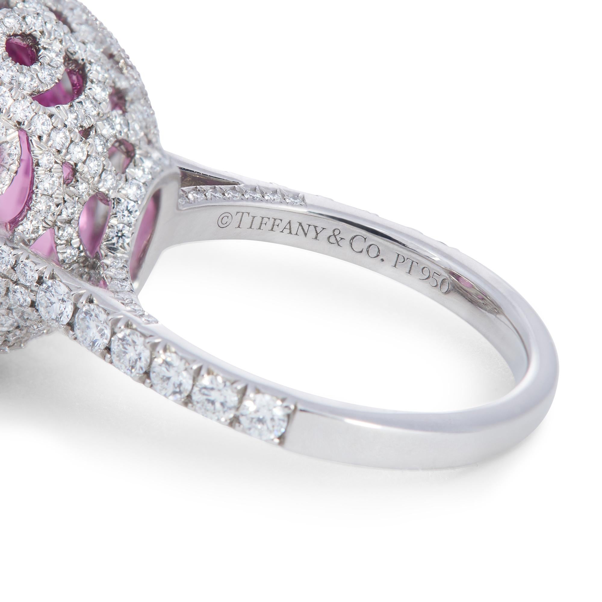 Ring „Soleste“ von Tiffany & Co. mit rosa Saphir und Diamant im Zustand „Hervorragend“ in New York, NY
