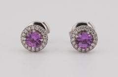 Tiffany & Co. Soleste Pink Sapphire Diamond Platinum Stud Earrings