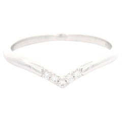 Tiffany & Co. Soleste Platinum 0.04ctw 5 Diamond "V" Shaped Band Ring