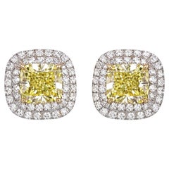 Tiffany & Co. Soleste Platinum & 18K Yellow Gold Fancy Intense Yellow Cushion