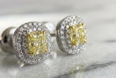 Tiffany & Co. Soleste Platinum & 18K Yellow Gold Fancy Intense Yellow Studs