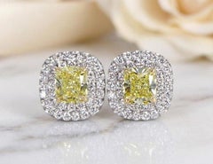 Tiffany & Co. Soleste Platin & 18K Gelbgold Fancy Intense Yellow Ohrstecker