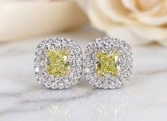 Tiffany & Co. Soleste Platinum & 18K Yellow Gold Fancy Intense Yellow Studs