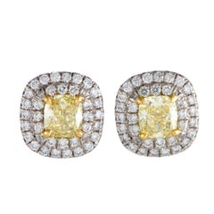 Tiffany & Co. Soleste Platinum & 18K Yellow Gold White & Yellow Diamond Earrings