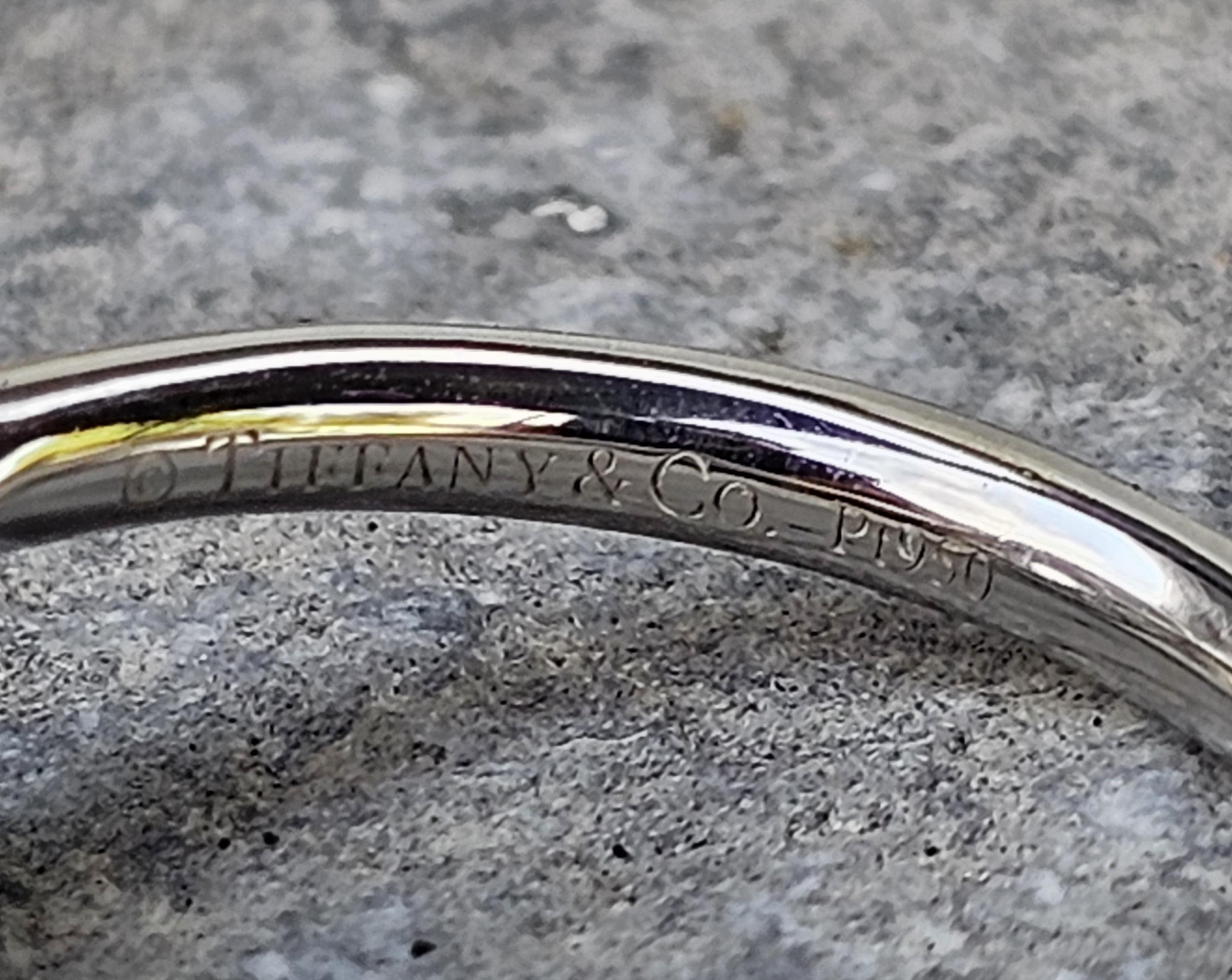 Tiffany & Co. Bague Soleste en platine avec aigue-marine ronde de 8 mm de diamètre sz 6 en vente 1