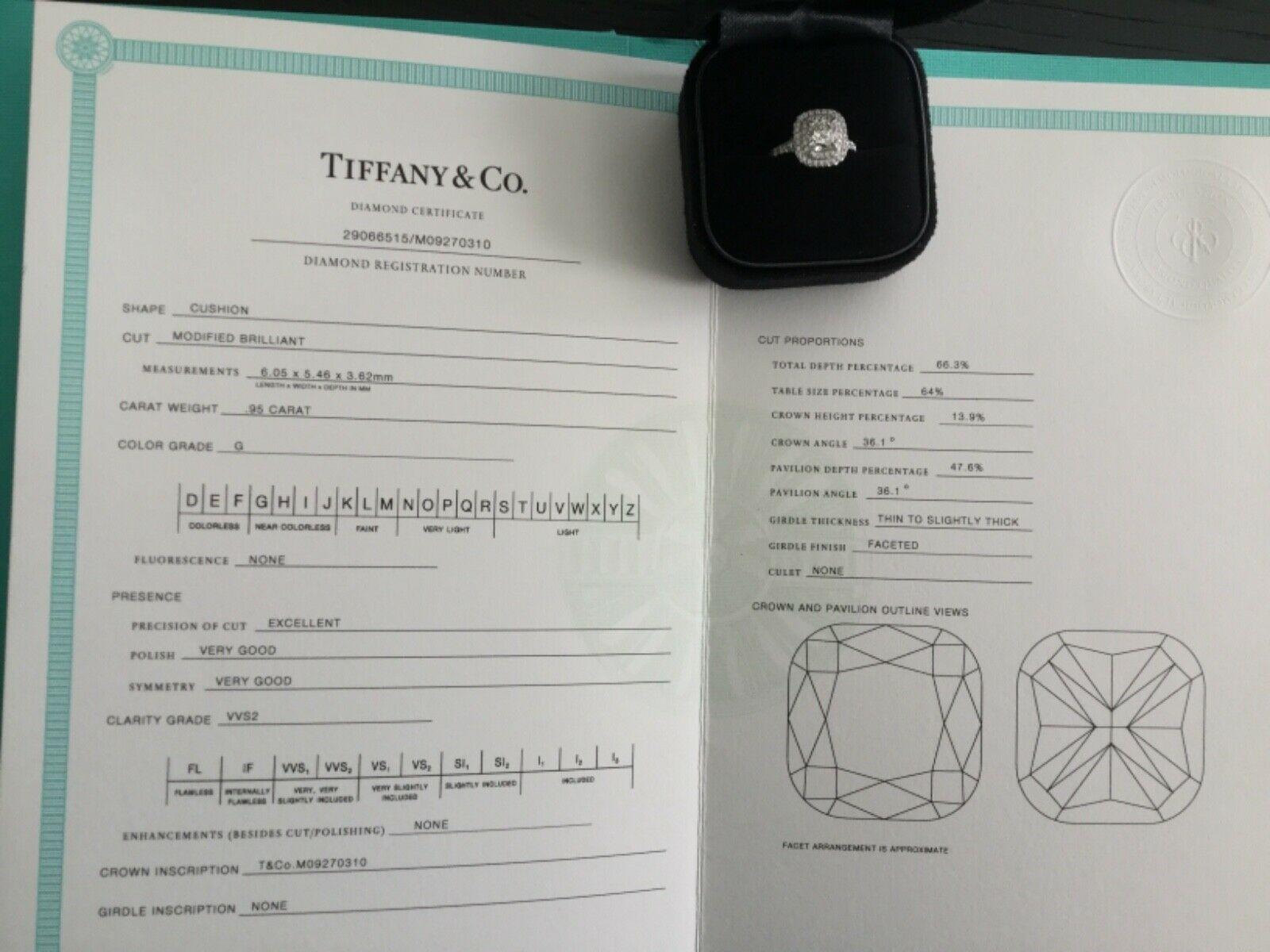 Tiffany & Co. Soleste Platinum and Diamond .95 Carat G VVS2 3
