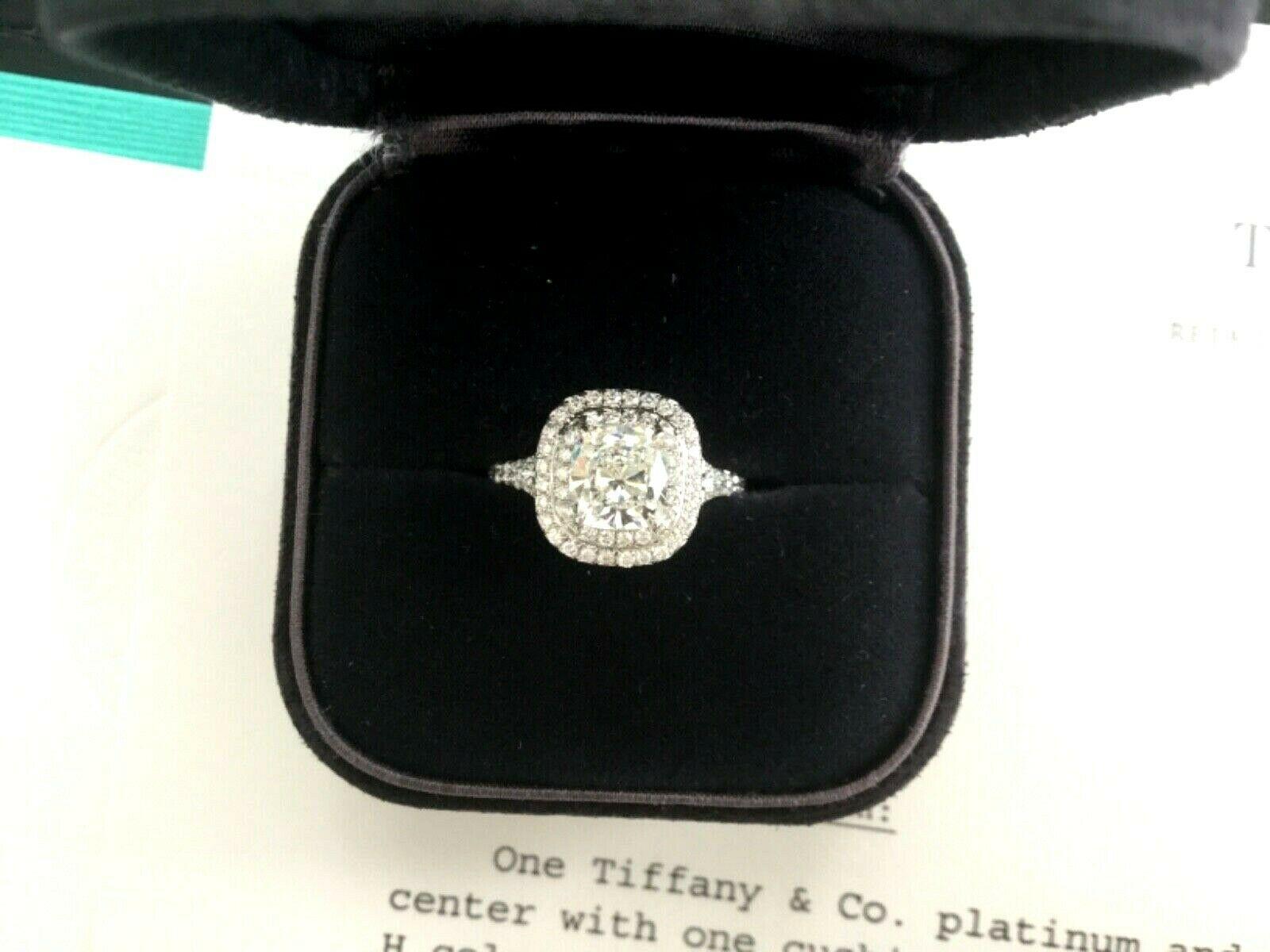 Tiffany & Co. Soleste Platinum and Diamond Engagement Ring 1.26 Carat H VVS1 9