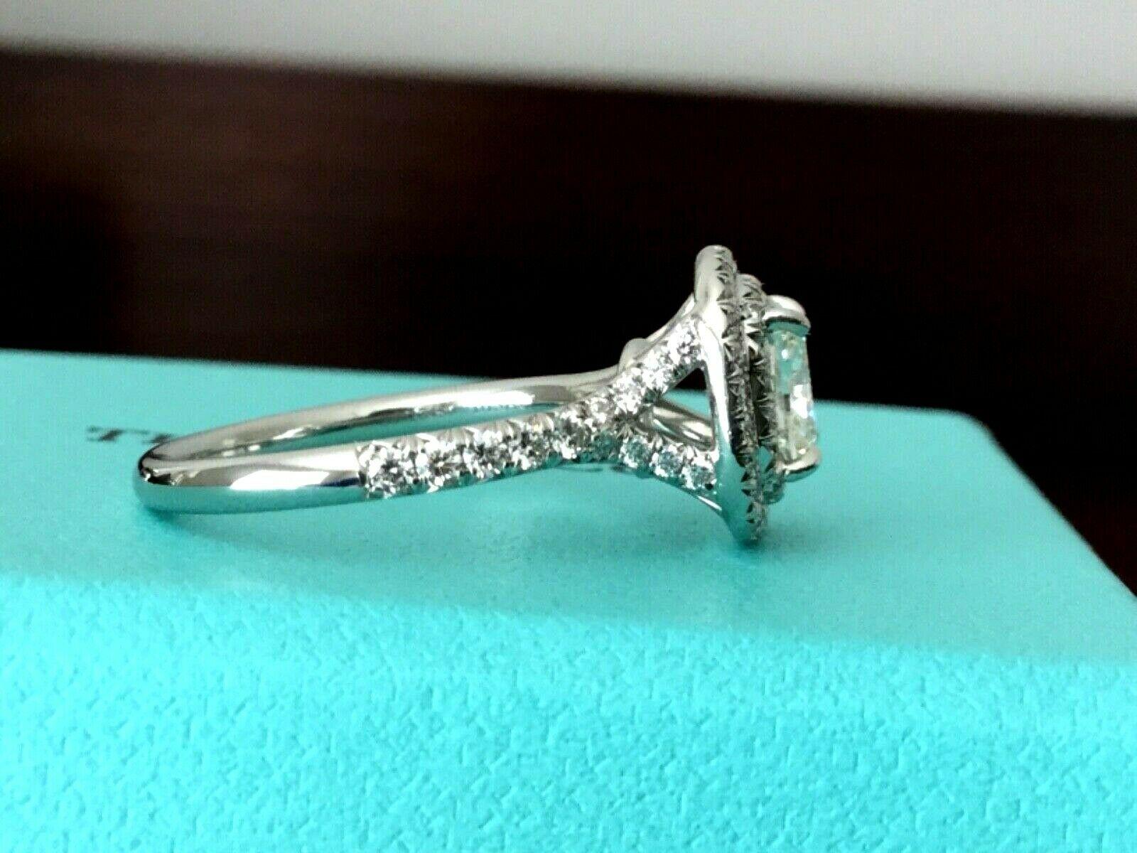 Women's or Men's Tiffany & Co. Soleste Platinum and Diamond Engagement Ring 1.26 Carat H VVS1